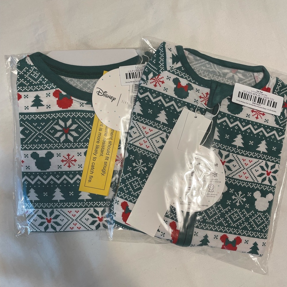 Little Sleepies Mickey Mouse Fair Isle print